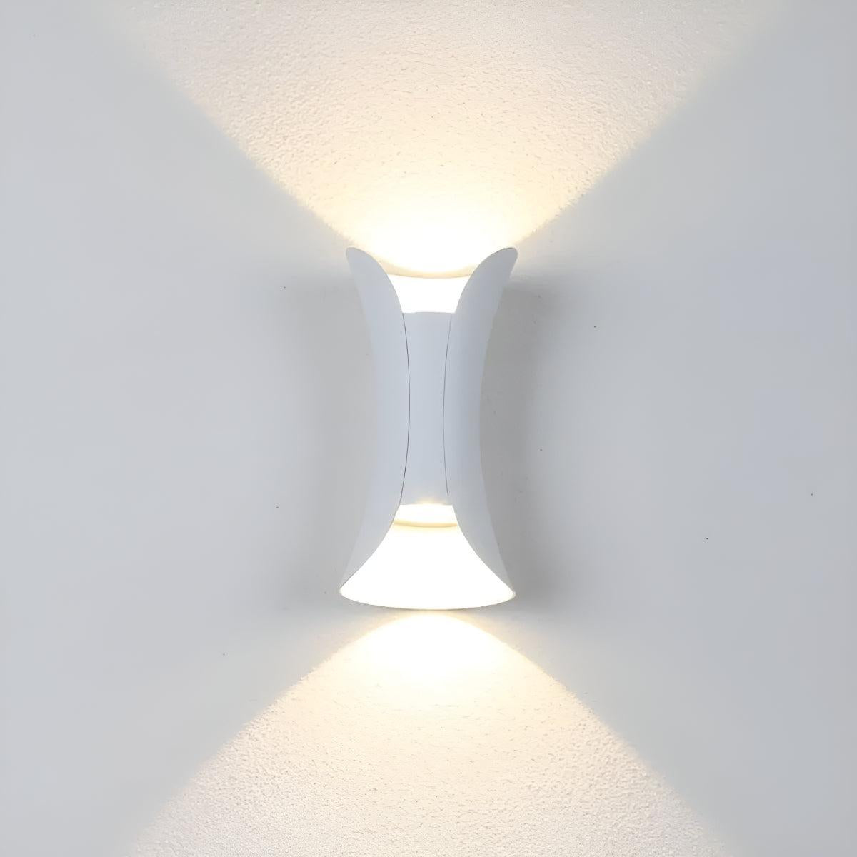 Curved Outdoor Wall Light With Up and Down Exterior Lamp Design