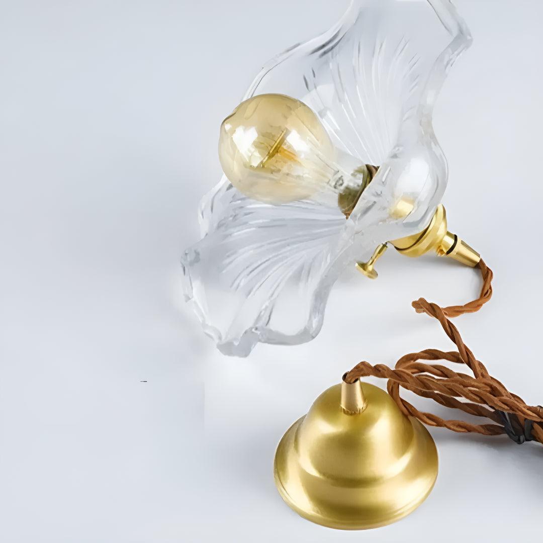 Glass Pendant Lighting With Floral Ceiling Design