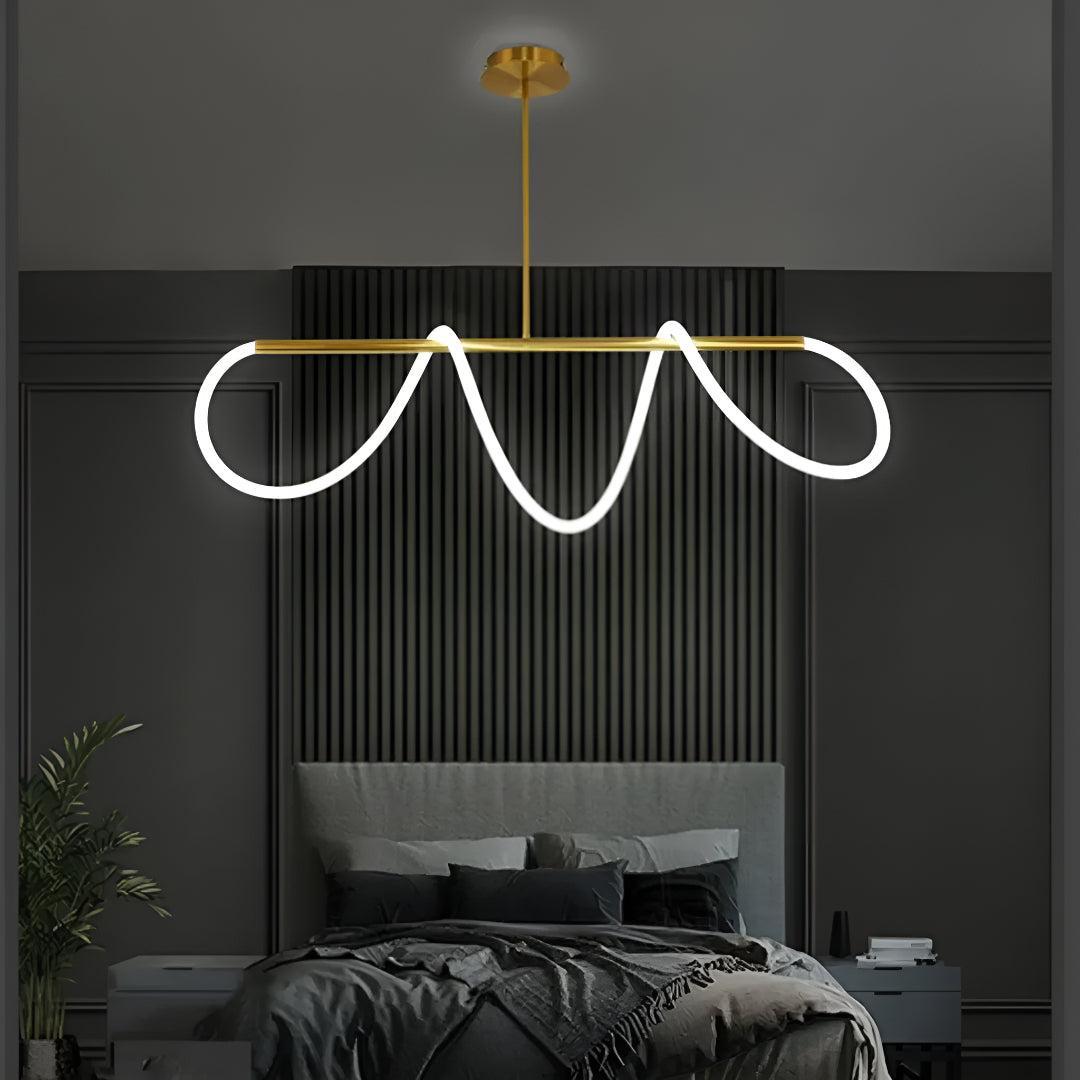 LED Ceiling Light with Flexible Tube and Modern Wave Design