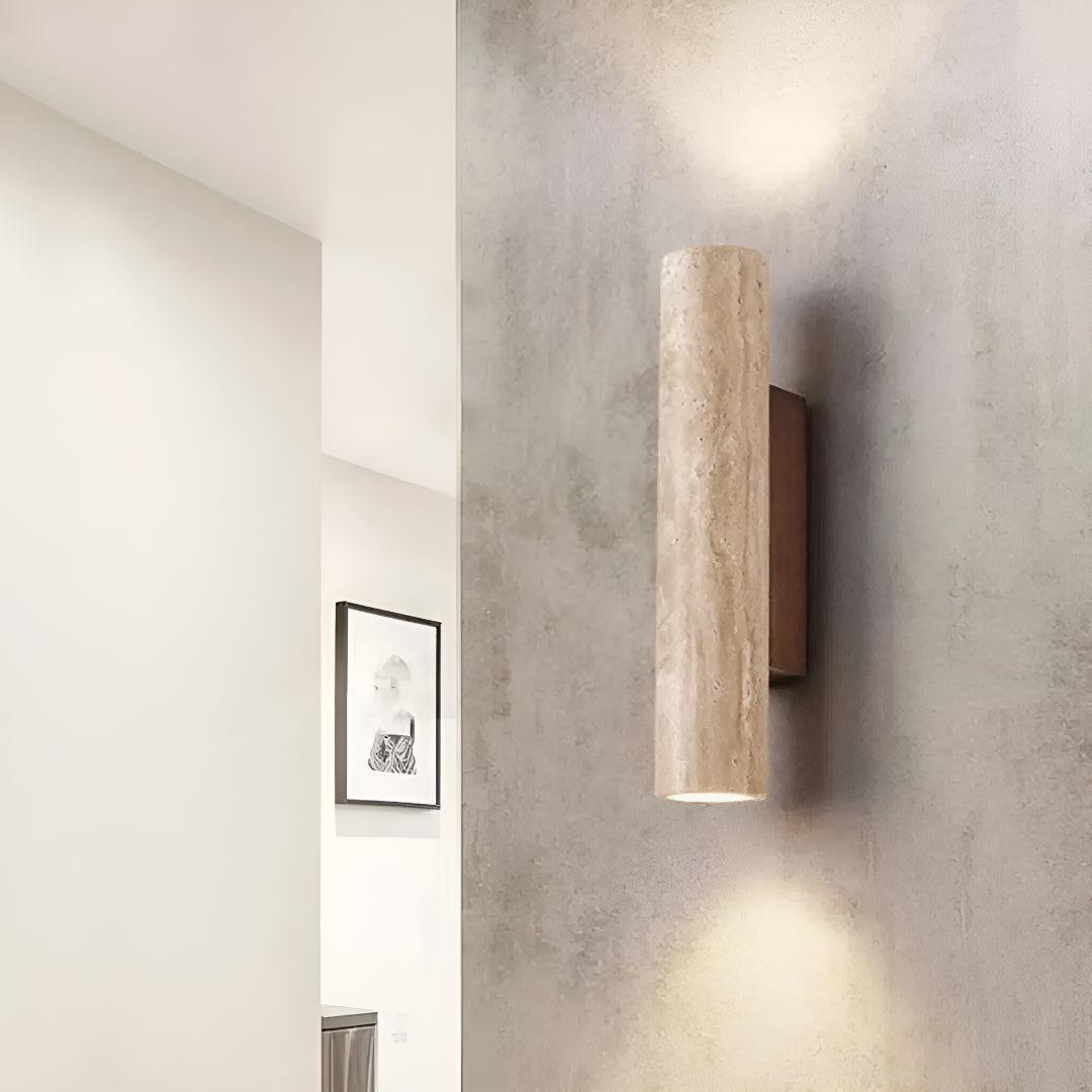 Marble Column Sconce Wall Light With Modern Up And Down Glow