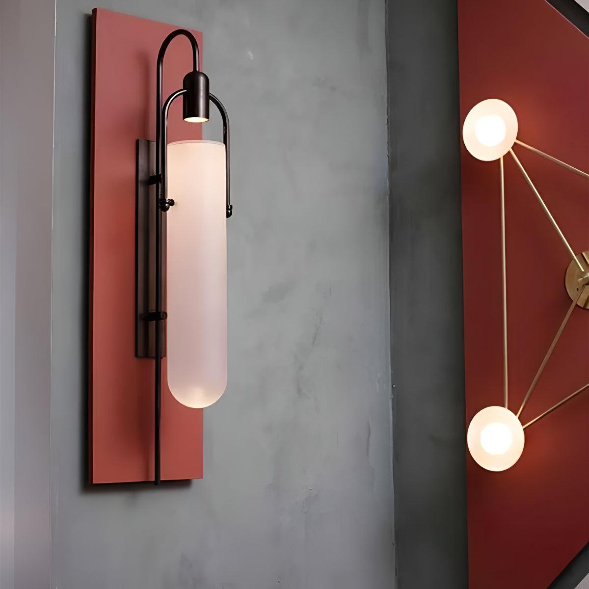 Modern Arc Design Wall Lamp Lighting With Frosted Glass Shade