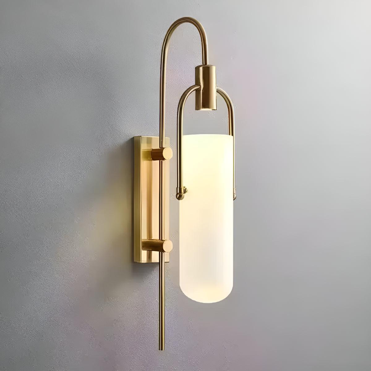 Modern Arc Design Wall Lamp Lighting With Frosted Glass Shade