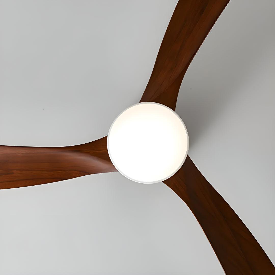 Modern Nordic Wooden Ceiling Fan Light With Remote Control