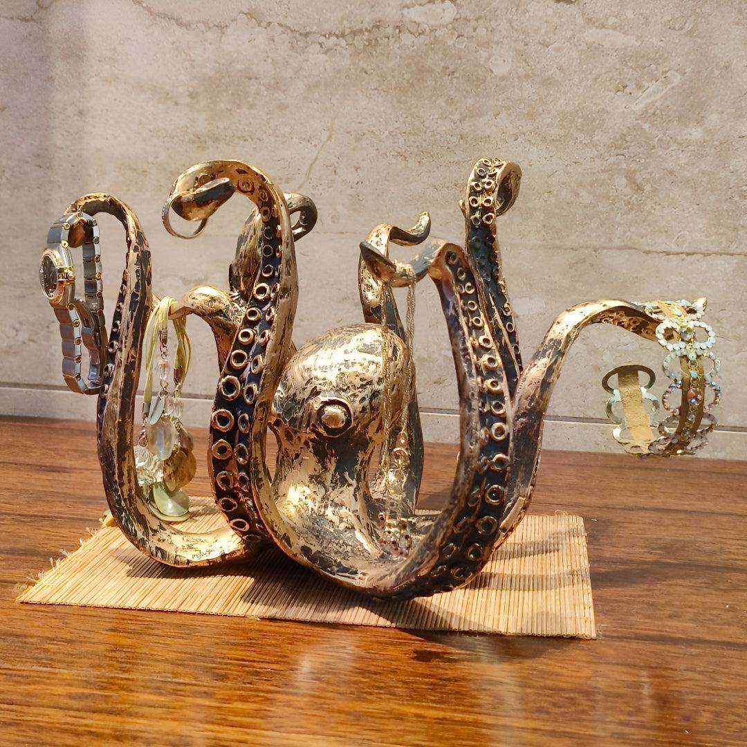 Mug Holder Home Decor Stand With Rustic Octopus Design