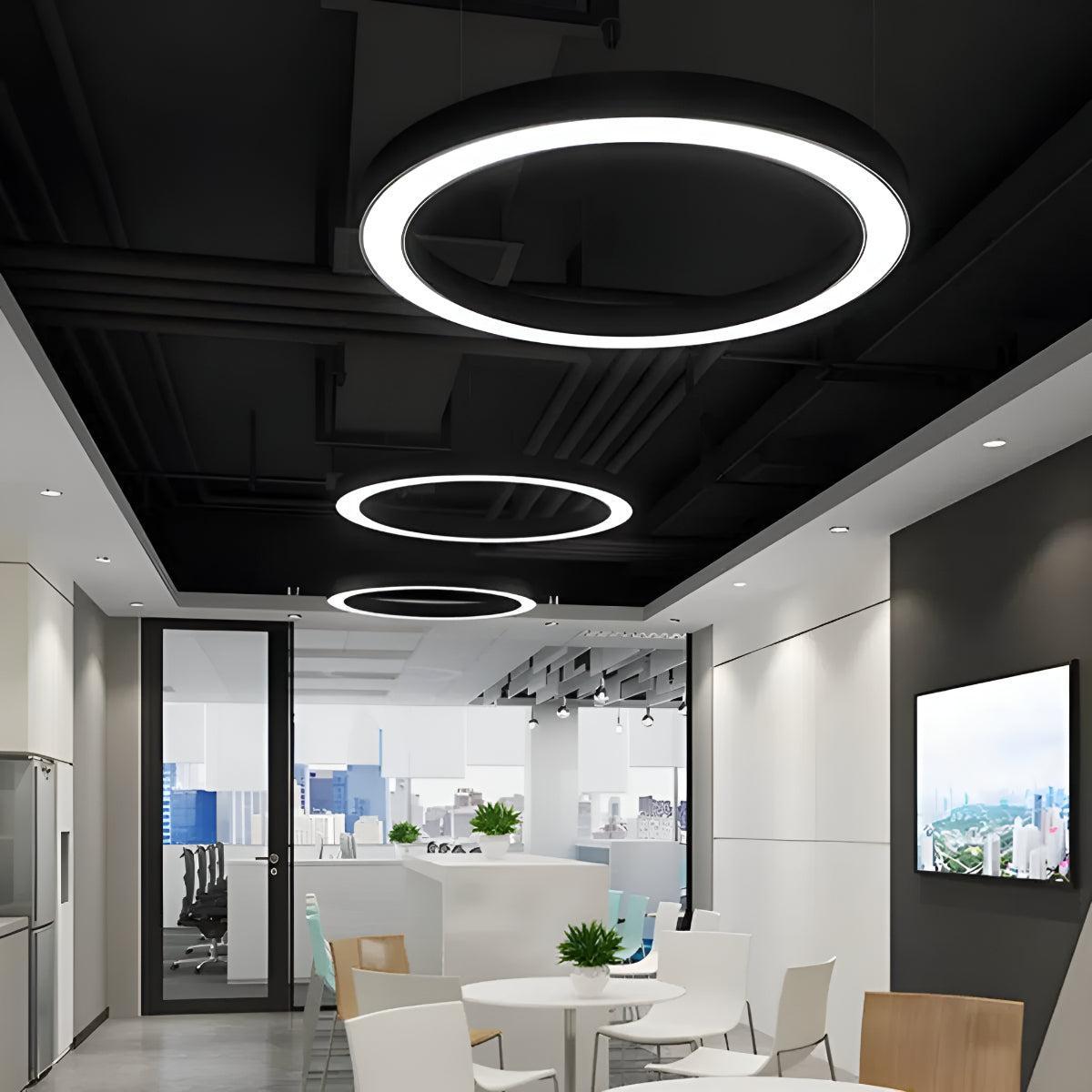 Pendant Ceiling Lights for Offices and Gyms With Round Ring Design