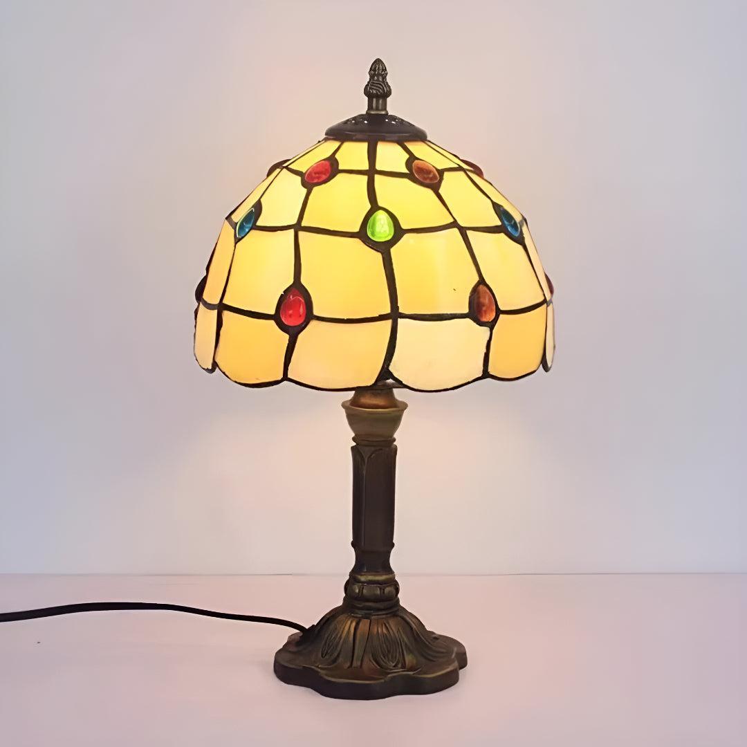 Retro Bedside Table Lamp With Tiffany Style Shade