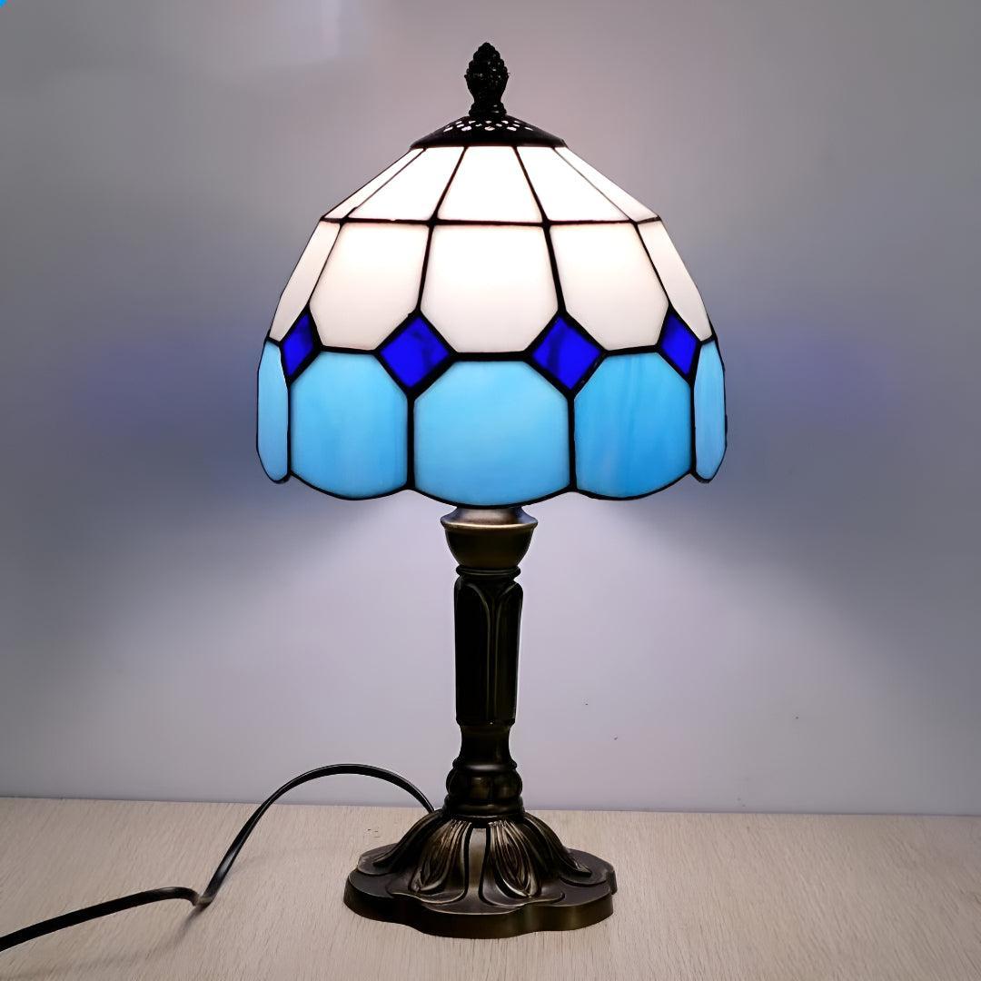 Retro Bedside Table Lamp With Tiffany Style Shade