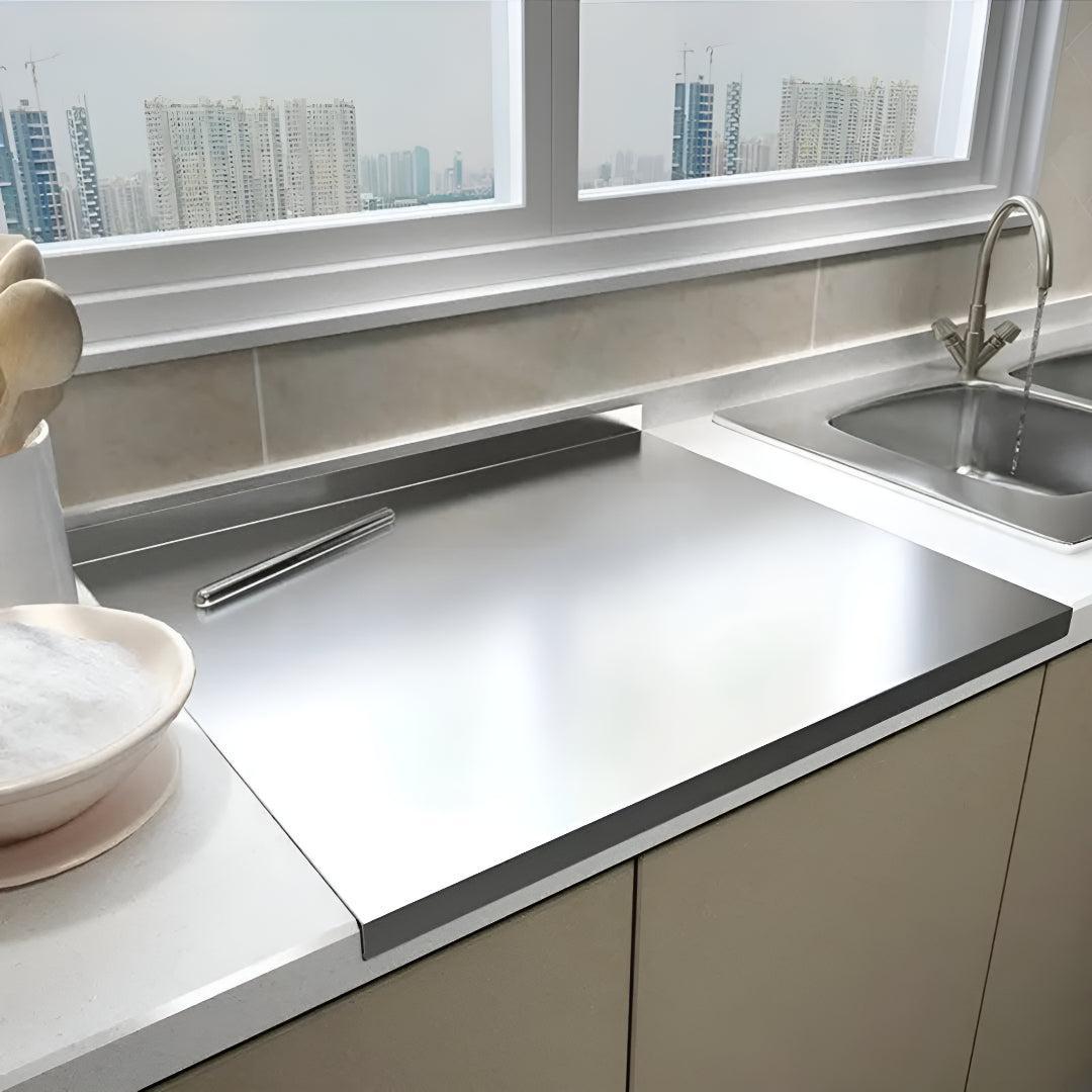 Stainless Steel Home Chopping Board With Spill Guard For Kitchen