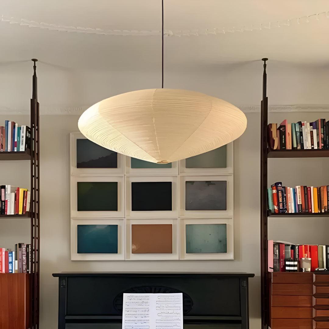 Akari Paper Pendant Light with Modern Disc Shade Design