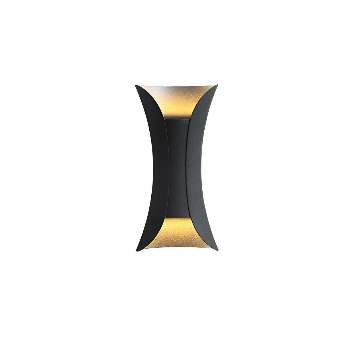 Curved Outdoor Wall Light With Up and Down Exterior Lamp Design