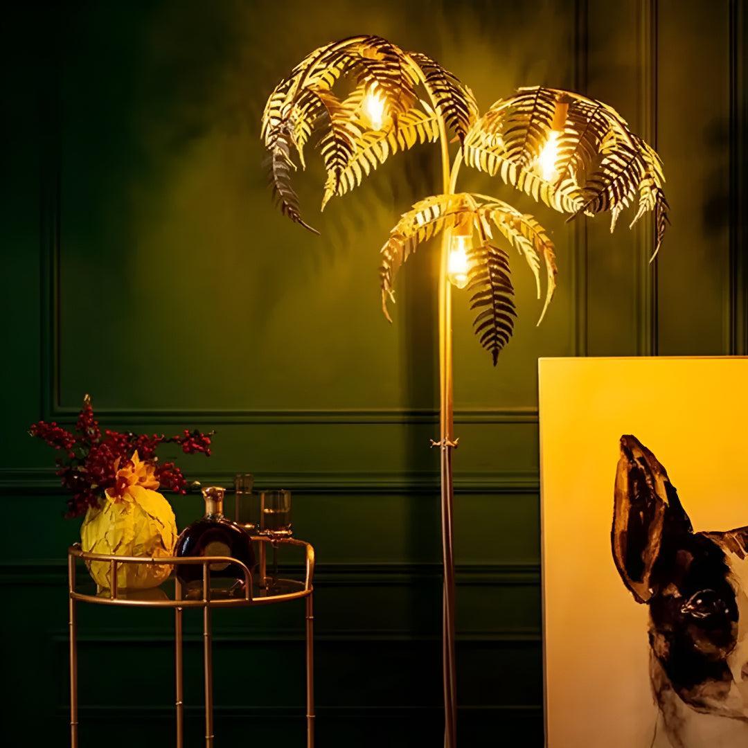 Golden Palm Tree Floor Lamp For Modern Home Interior