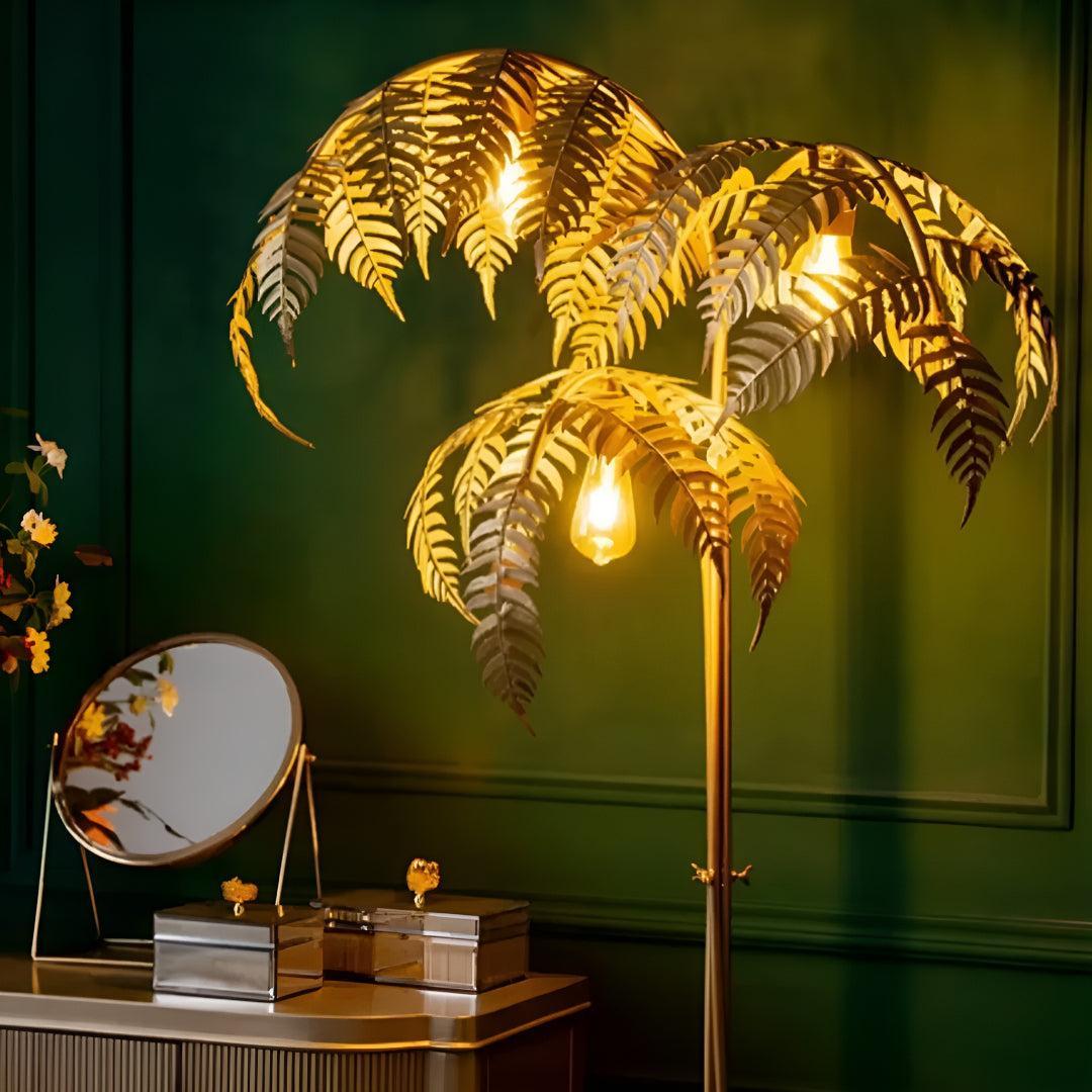 Golden Palm Tree Floor Lamp For Modern Home Interior
