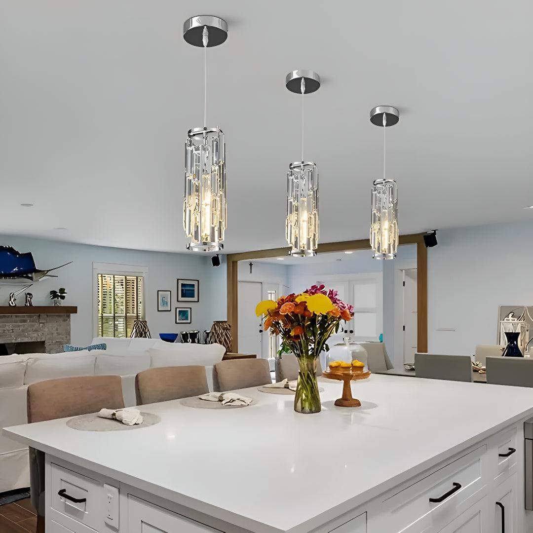 Hanging Pendant Ceiling Lights for Kitchen with Crystal Glass Design