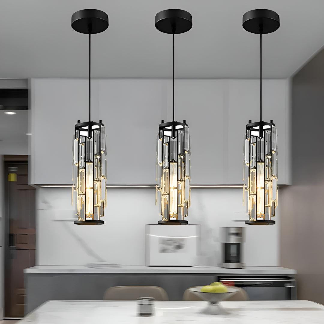 Hanging Pendant Ceiling Lights for Kitchen with Crystal Glass Design