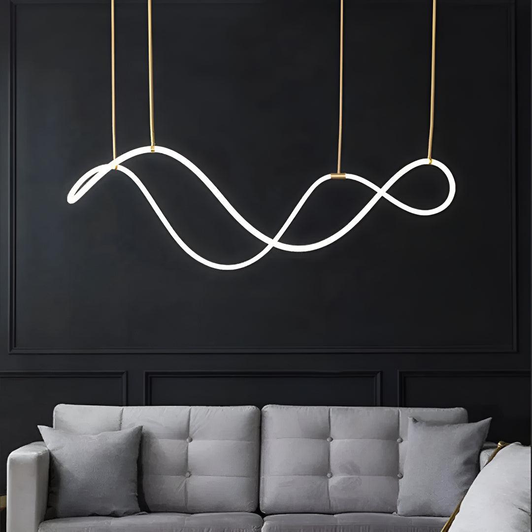 LED Ceiling Light with Flexible Tube and Modern Wave Design
