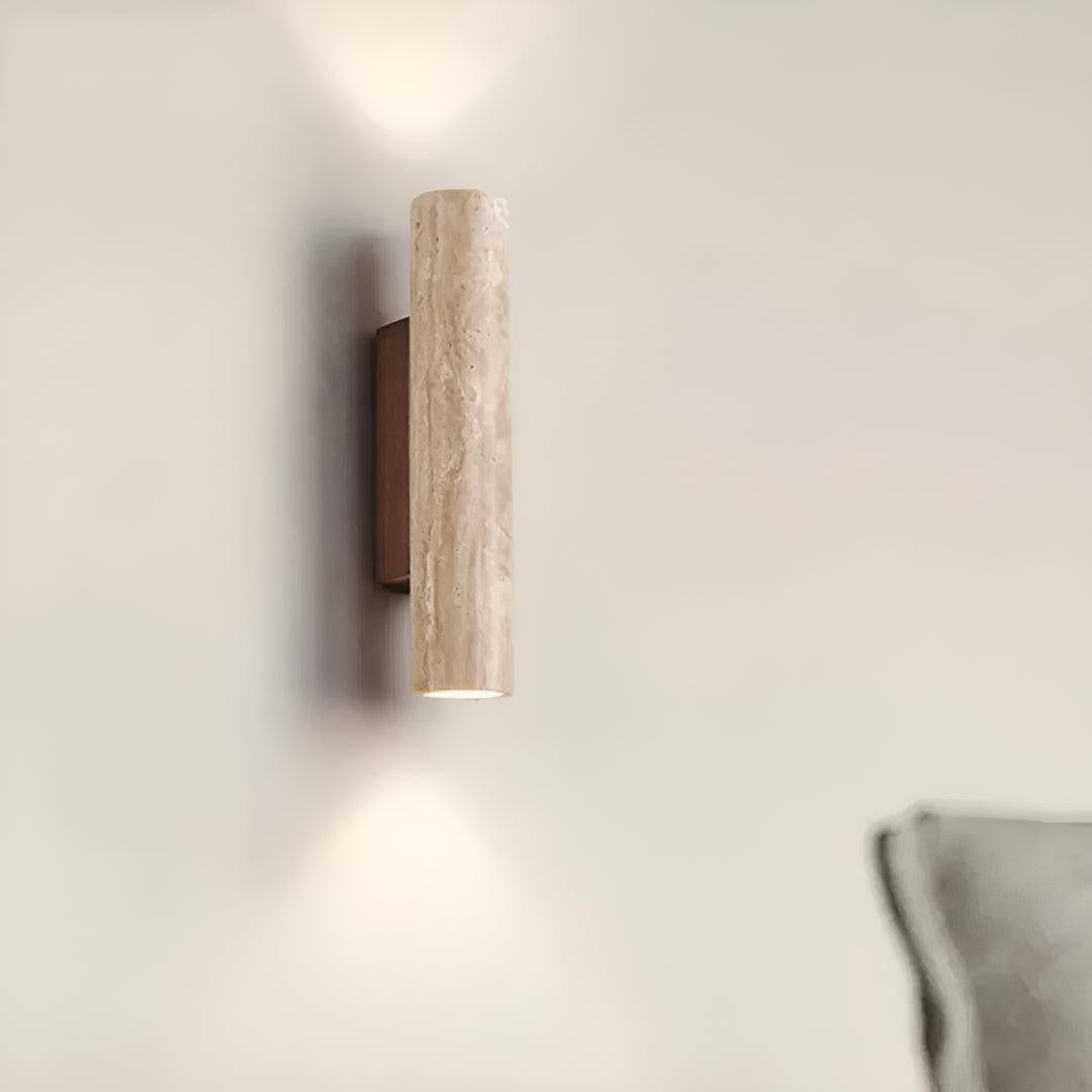 Marble Column Sconce Wall Light With Modern Up And Down Glow