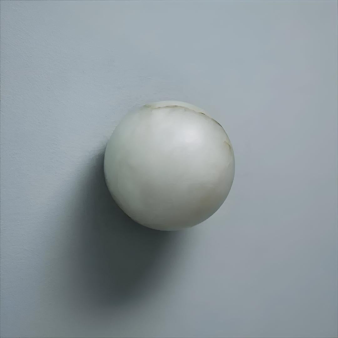 Marble Sphere Globe Wall Sconce Light With Shade And Ambient Glow