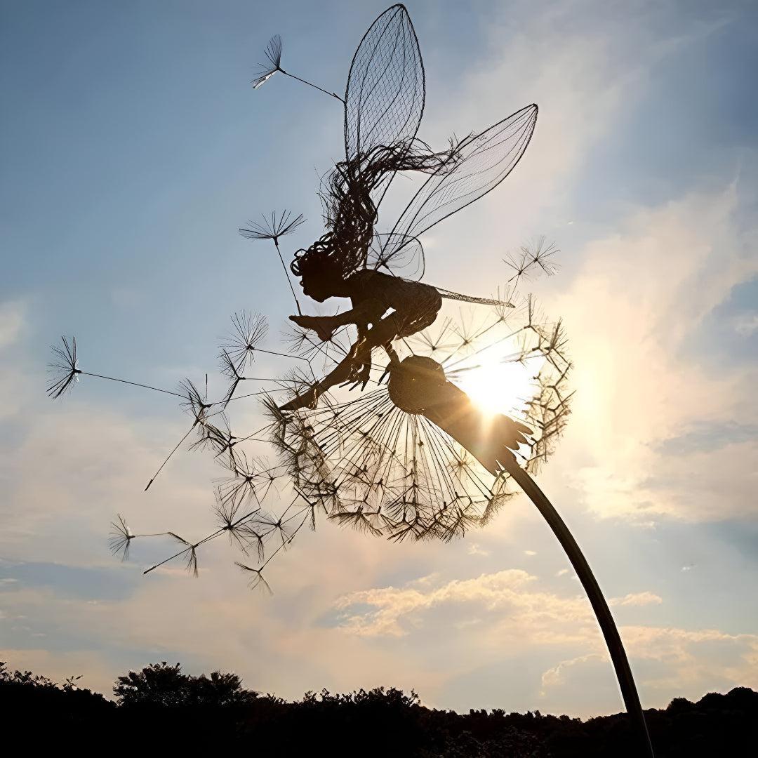 Metal Outdoor Home Garden Fairy Ornament Sculpture