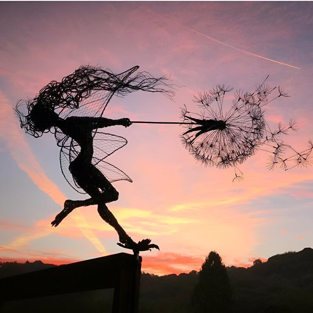 Metal Outdoor Home Garden Fairy Ornament Sculpture