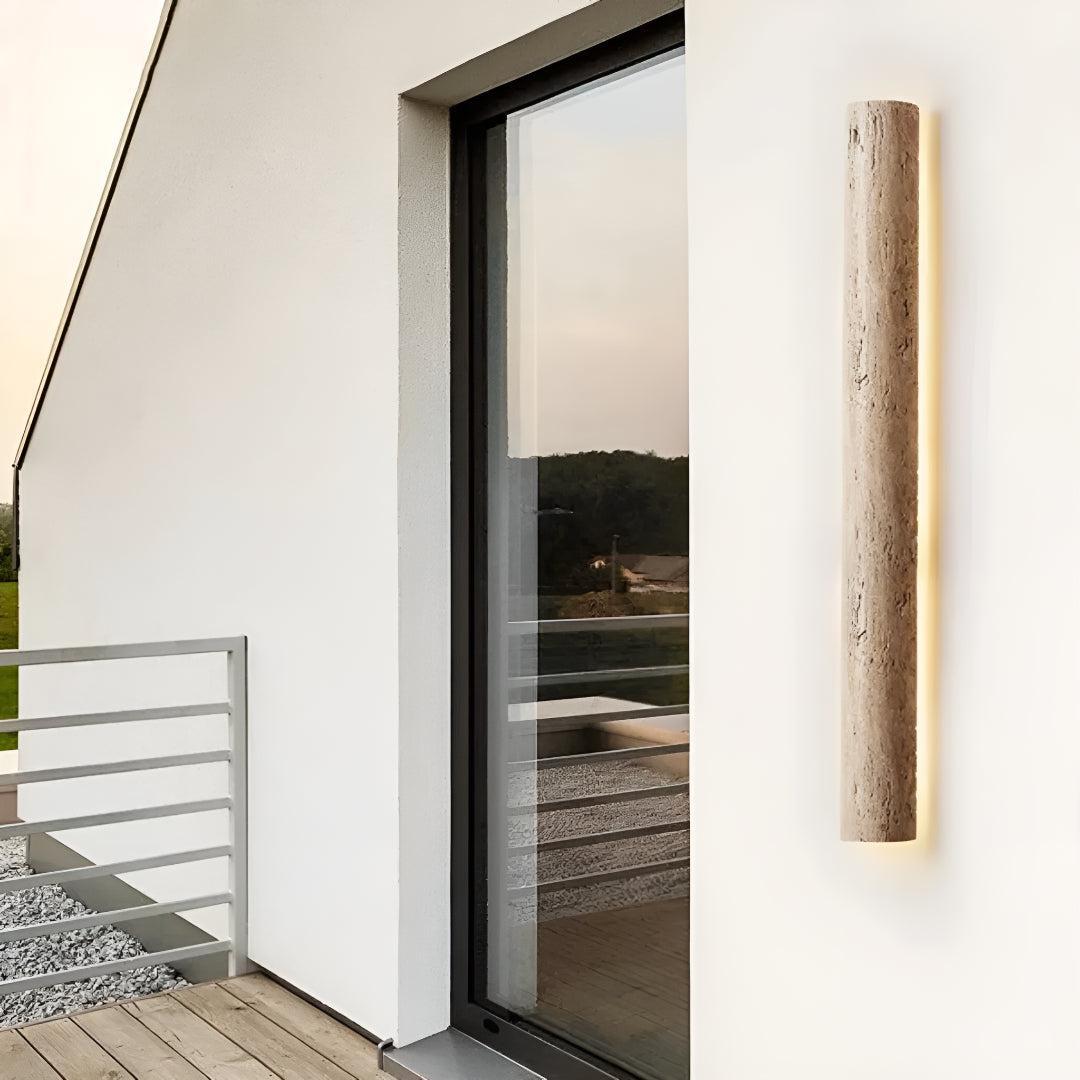 Modern Stone Wall Sconce Light With LED Ambient Glow