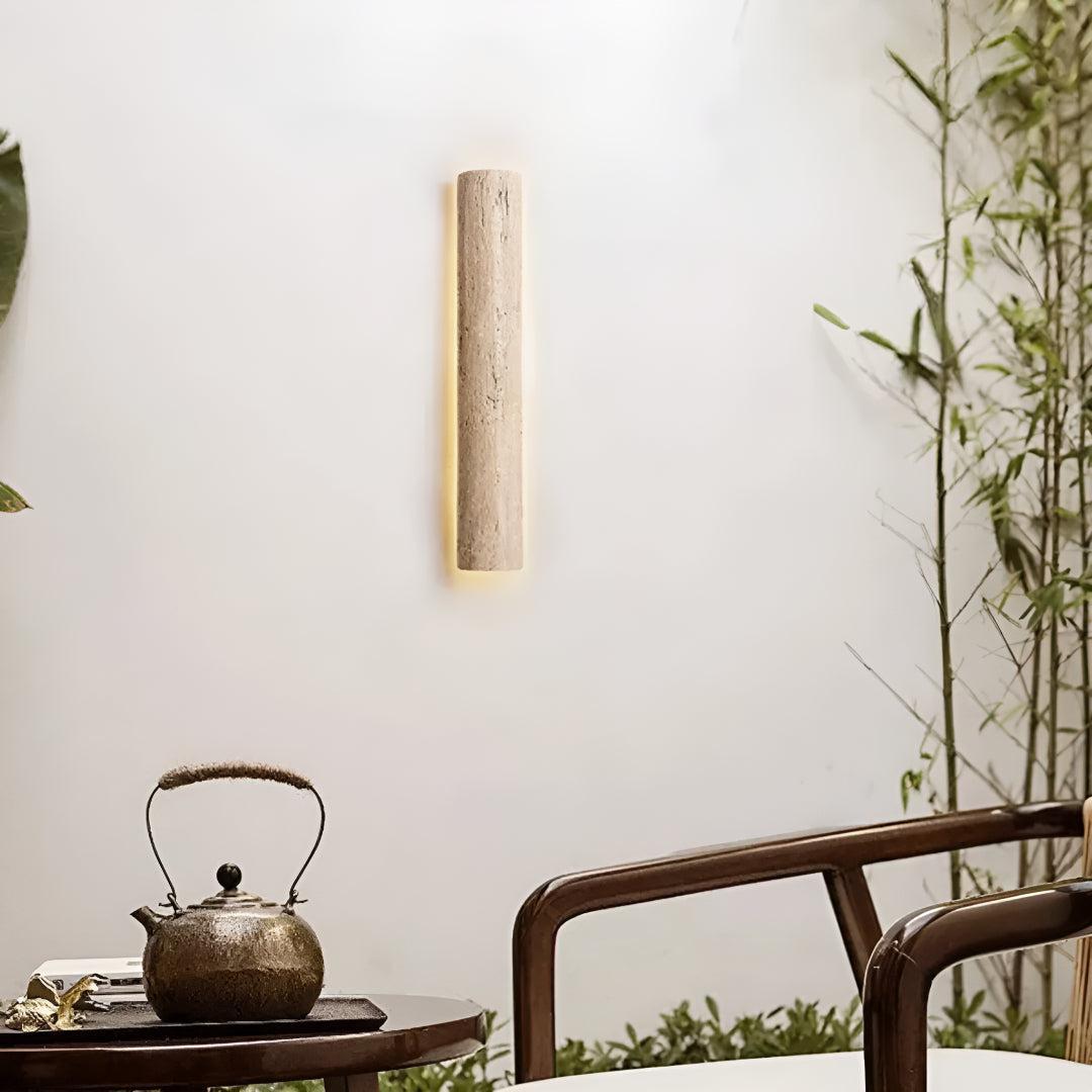 Modern Stone Wall Sconce Light With LED Ambient Glow