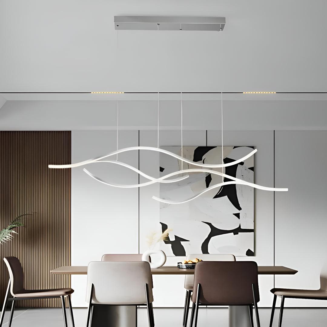 Modern Wave Styled Ceiling Lights Pendant For Kitchen Island