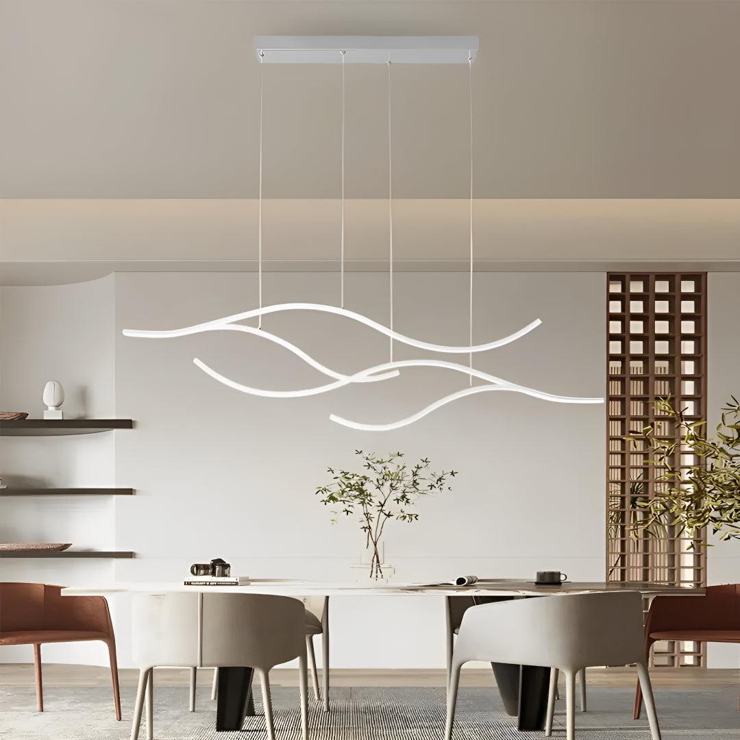 Modern Wave Styled Ceiling Lights Pendant For Kitchen Island
