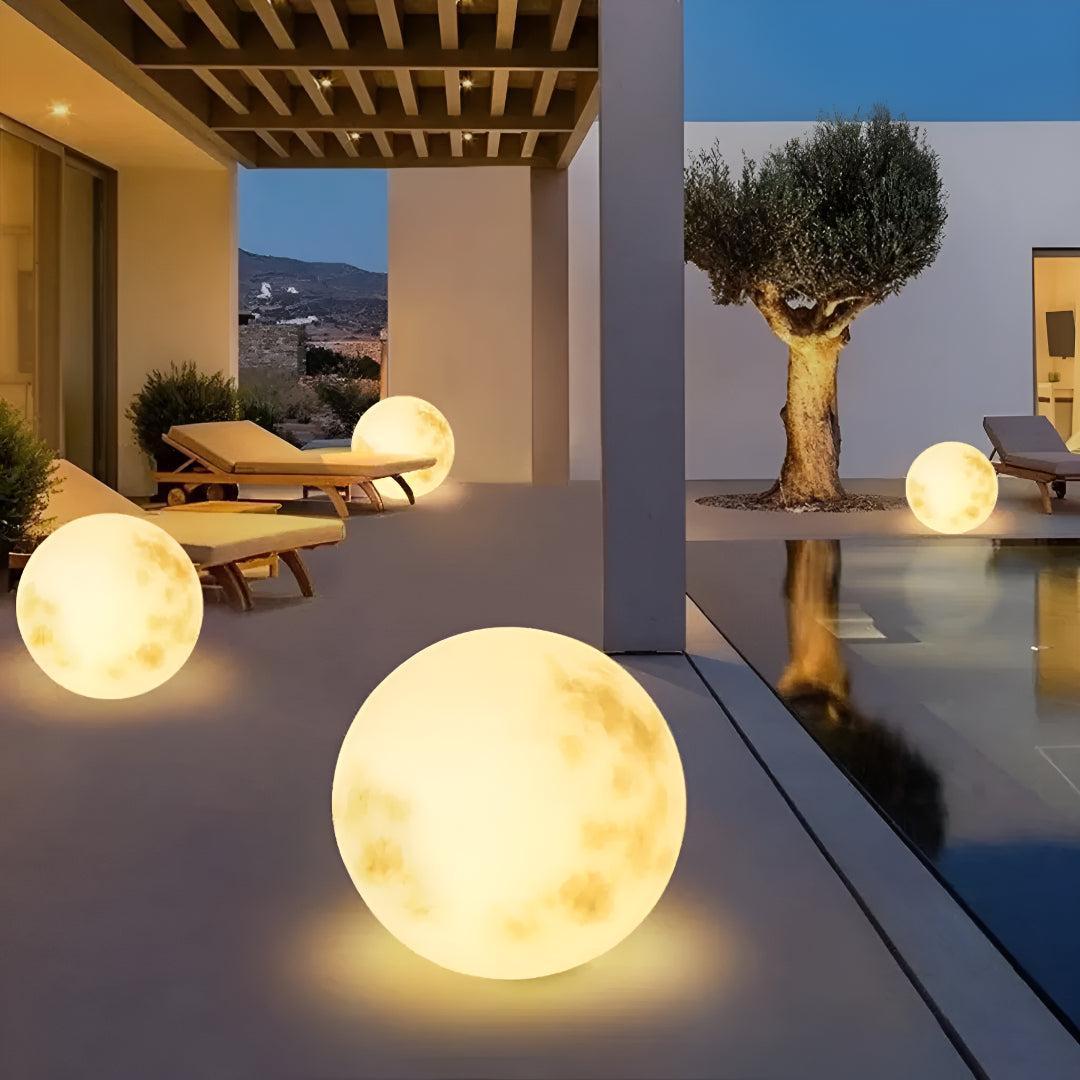 Outdoor Garden Lights with USB Rechargeable Moon Design