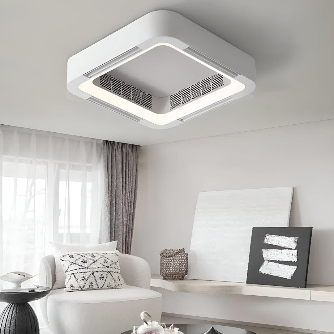 Quiet Modern Bladeless Ceiling Fan Light