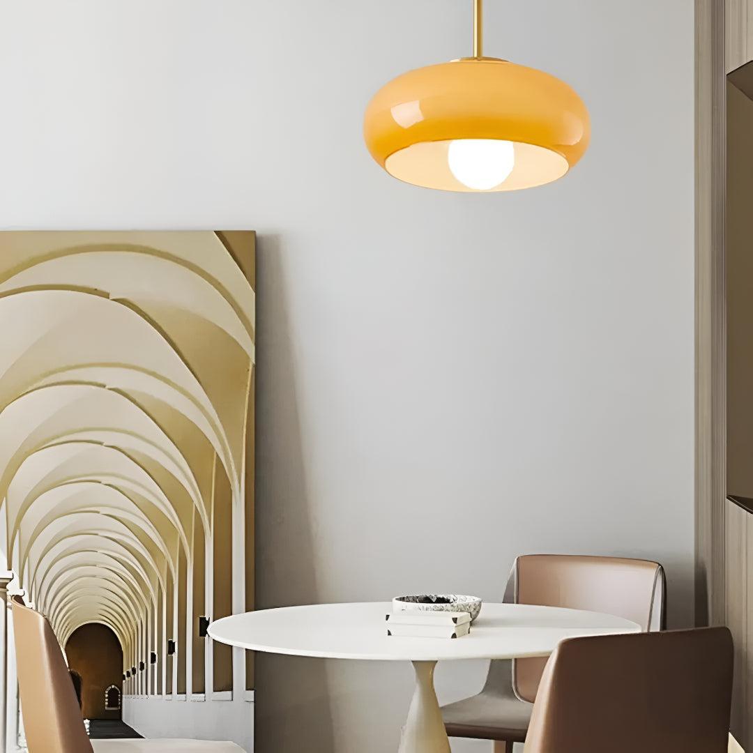 Semi Flush Mount Ceiling Lamp For With Glossy Glass Shade Design