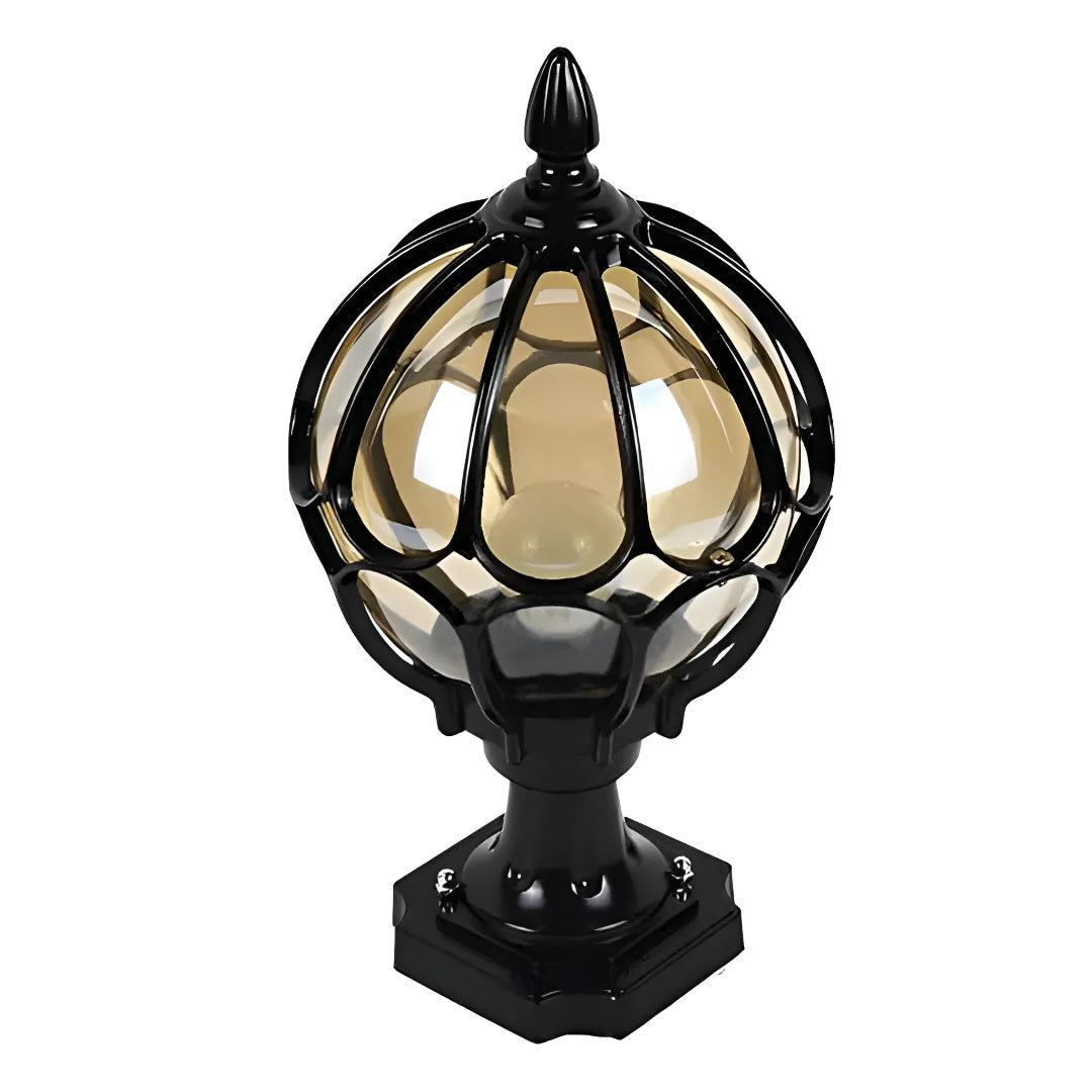 Vintage Outdoor Pier Mount Pillar Light with Glass Globe