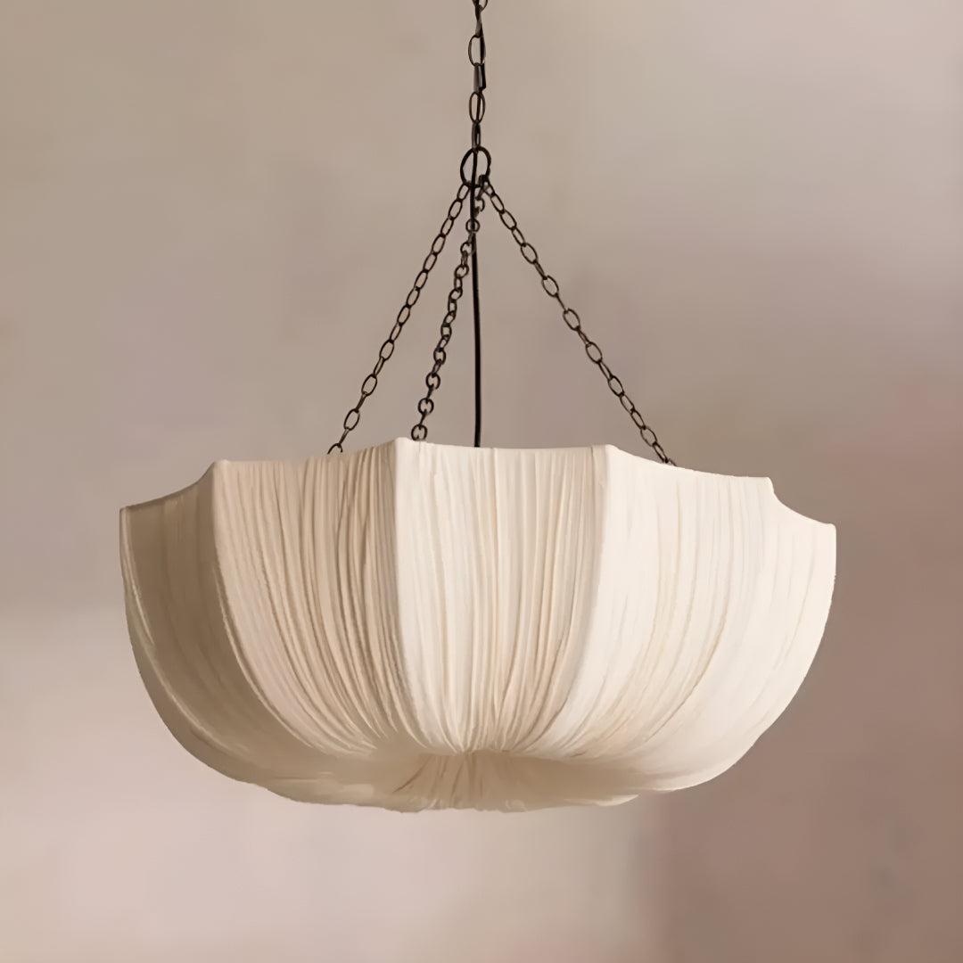 Wabi Sabi Modern Pendant Ceiling Light With Sculpted Linen Design