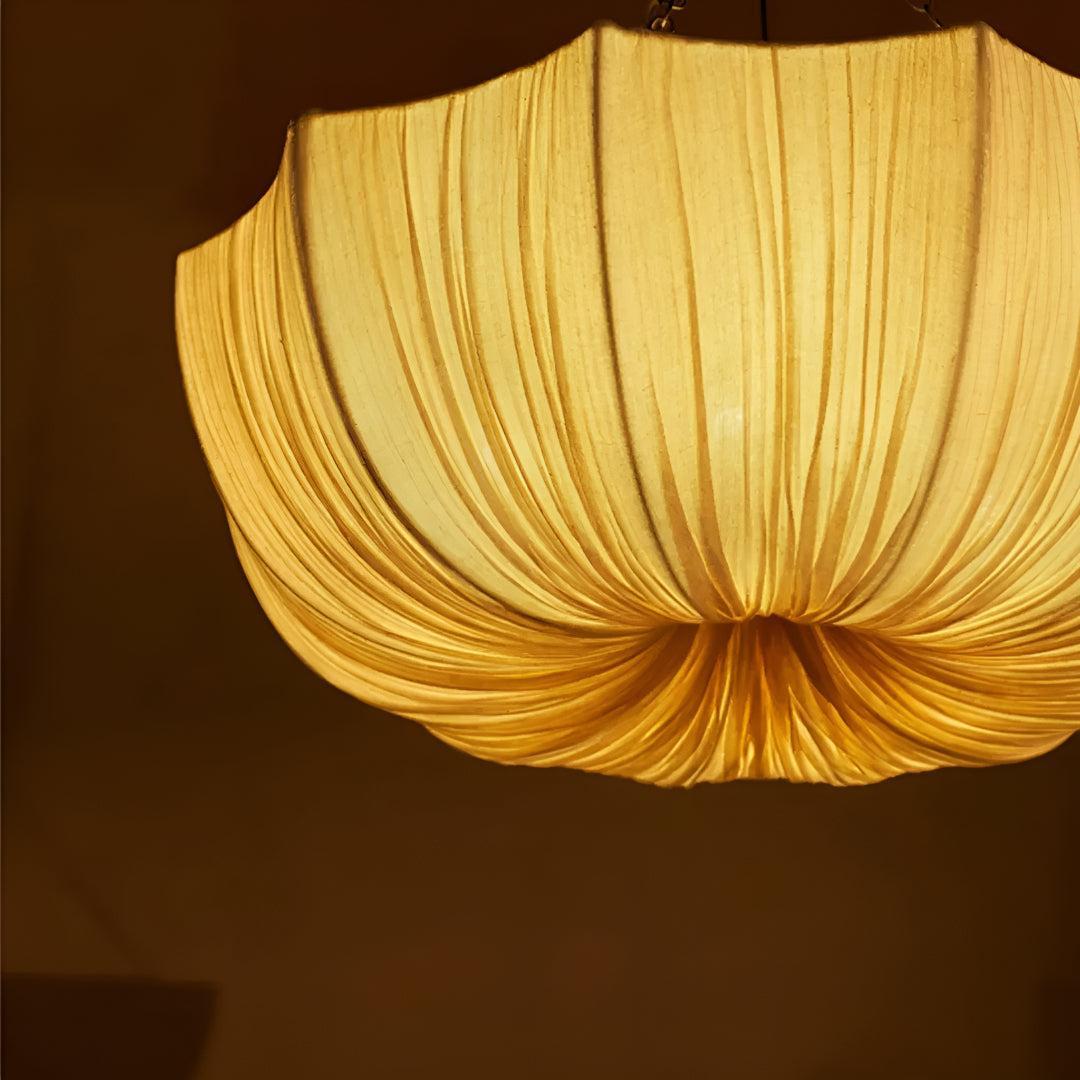 Wabi Sabi Modern Pendant Ceiling Light With Sculpted Linen Design