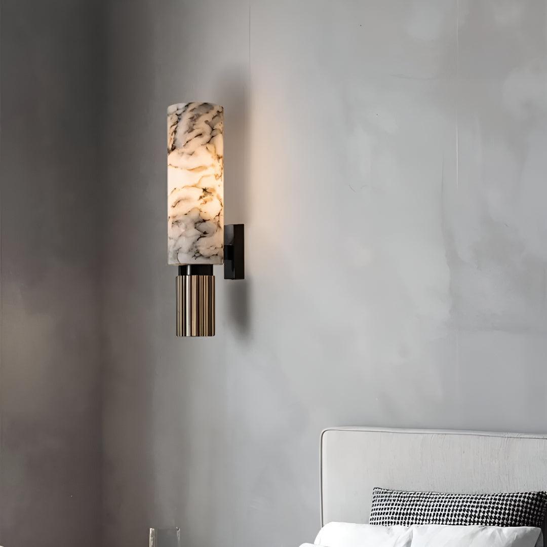 Wall Light with LED Glow and Alabaster Marble Shade
