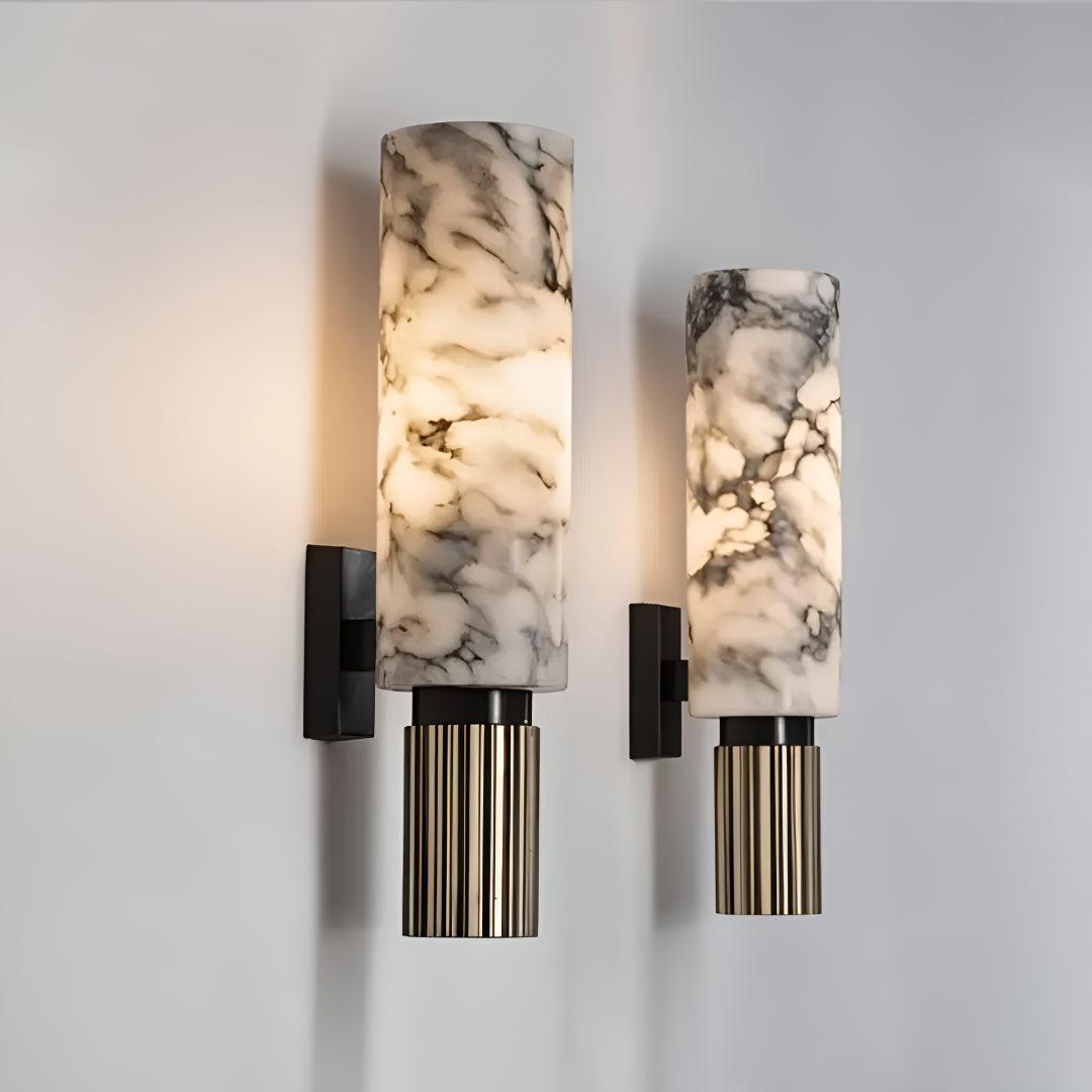 Wall Light with LED Glow and Alabaster Marble Shade