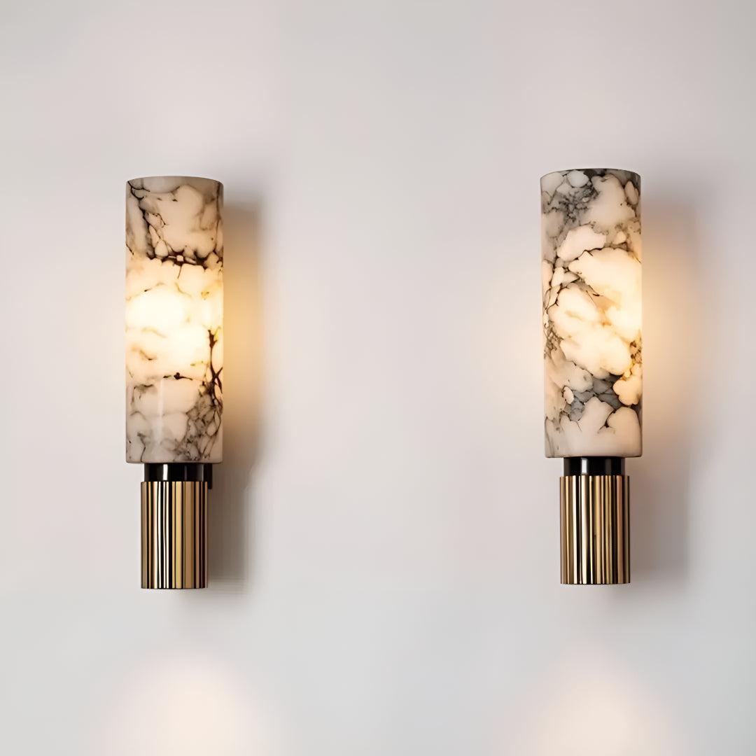 Wall Light with LED Glow and Alabaster Marble Shade
